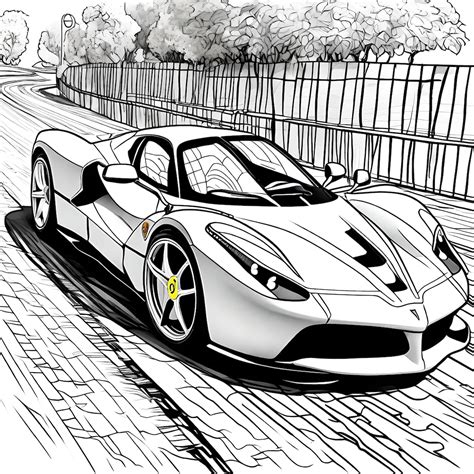 Super Cars Coloring Lamborghini Ferrari Bugatti Porsche Pages Etsy