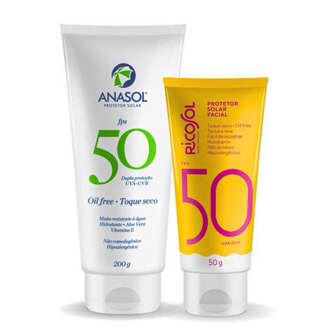 KIT PROTETOR SOLAR FACIAL RICOSOL FPS 50 TOQUE SECO 50G CORPORAL