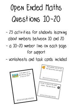 Open Ended Maths Questions By Mrsh Sroom Tpt