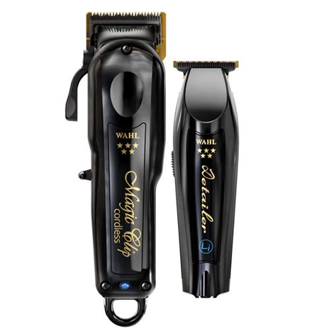 Wahl Cordless Barber Combo Magic Clip Clipper Detailer Trimmer Black