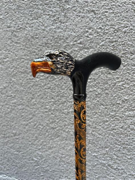 Eagle Handle Carved Walking Stick Carved Walking Stick Etsy