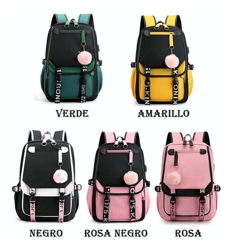 Mochila Kawaii Estilo Coreano Juvenil Moda Con Puerto Usb Meses Sin Intereses