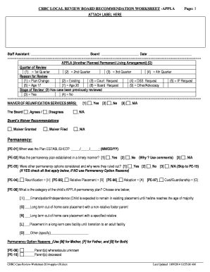 Fillable Online Dhr State Md Crbc Local Review Board Recommendation