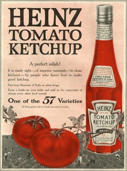 Heinz Tomato Ketchup 57 Varieties Perfect Relish | Mad Men Art ...