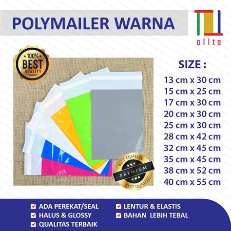 Jual Polymailer Kantong Kemasan Amplop Plastik Tebal X Warna