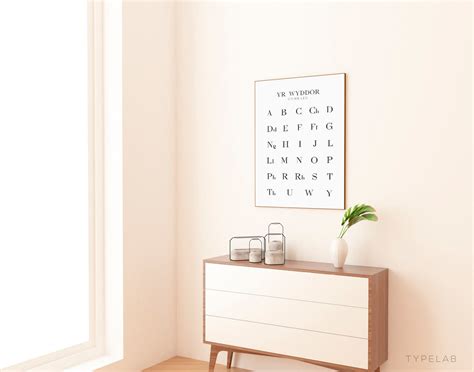 Welsh Alphabet Print Language Learning Wall Art Typelab