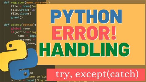 Python Exception Error Handling Try Except Block