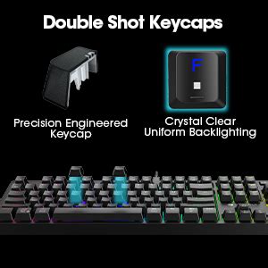 Amazon KOORUI Wired Gaming Keyboards With Red Switch Hot Swap Mechanical Keyboard With