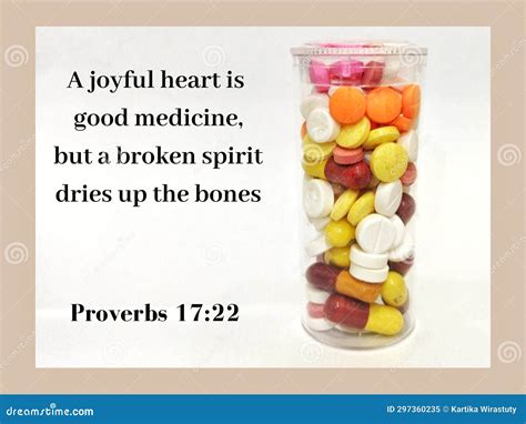 Proverbs Bible Verse A Joyful Heart Is Good Medicine Stock Image