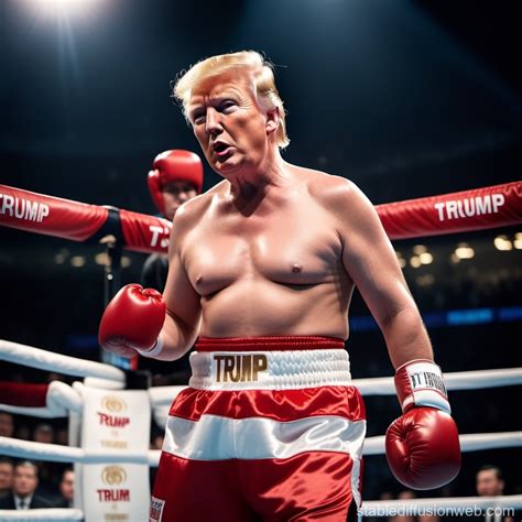 Trump And Kim In Boxing Match At Arena Stable Diffusion Online