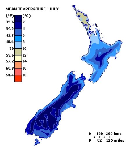 Climate Map of New Zealand