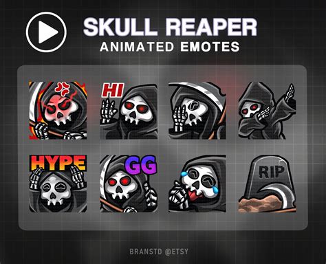 X Animated Skull Reaper Twitch Emotes Animated Twitch Emotes Etsy