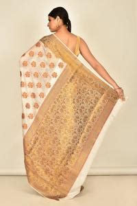 Buy Naintara Bajaj White Silk Floral Woven Saree Online Aza Fashions