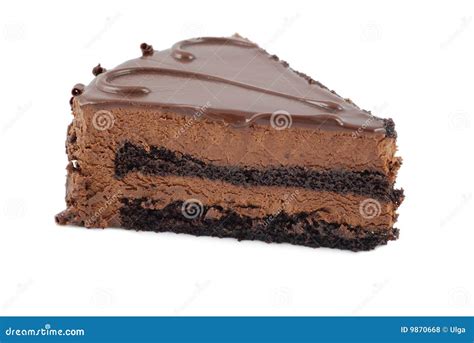 Slice of chocolate cake stock photo. Image of piece, isolated - 9870668