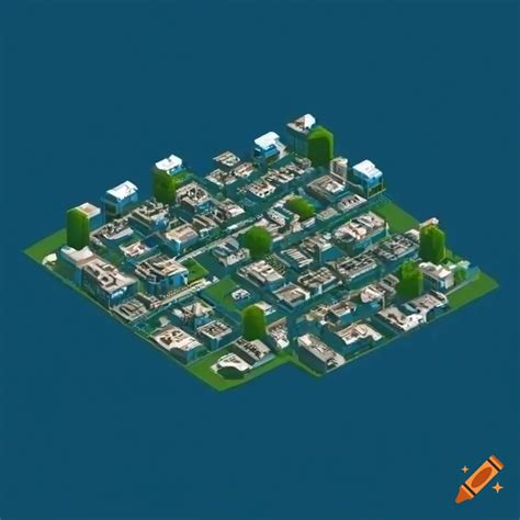 Neighborhood City Map With Flat Colors Visual Novel Style