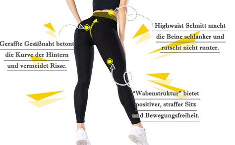 Slimbelle Damen Sport Leggings Anti Cellulite Yogahosen Po Push Up