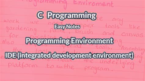 Programming Environment Ide Integrated Development Environment Youtube