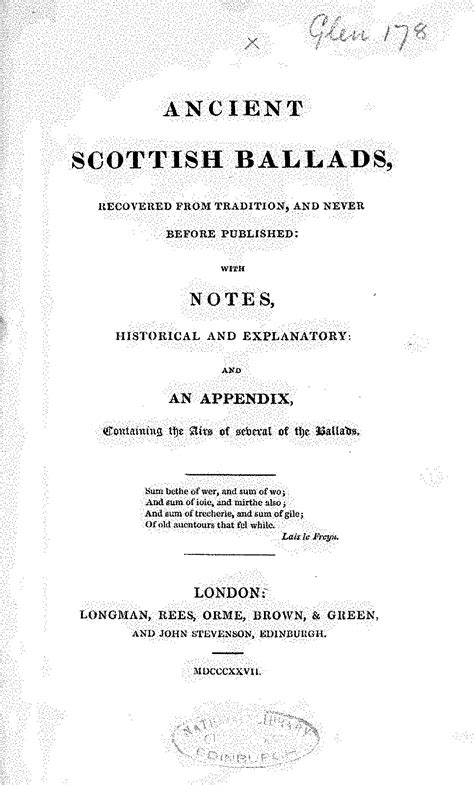 Ancient Scottish Ballads (Folk Songs, Scottish) - IMSLP