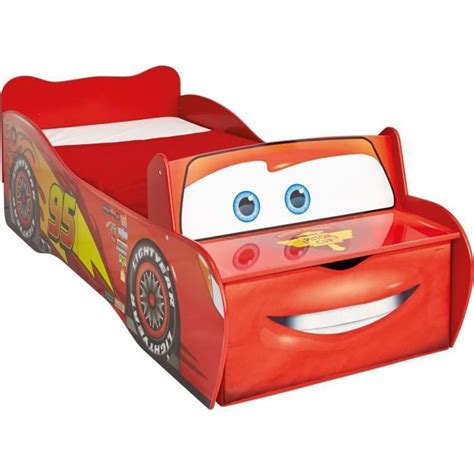 Cars Lit Enfant En Bois Flash Mcqueen Avec Rangement Cm