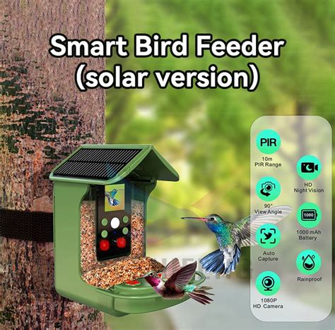 Smart Solar Bird Feeder Automatic Bird Feeder Outdoor Bird Feeder With