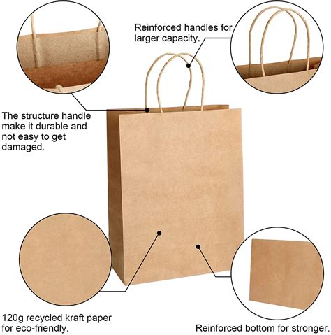 White And Brown Kraft Paper Twisted Handle Shopping Carrier Bag With