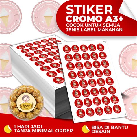 Jual Cetak Stiker Cromo A3 Print Stiker Chromo A3 Print Stiker Label Sudah Termasuk Kiss