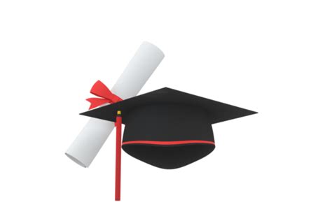 Render D De Birrete De Graduaci N Y Diploma Colocado En Png Rojo