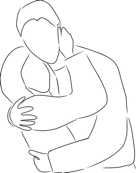 Woman And Man Hugging Vector Hand Drawn Sketch 20982483 Vector Art