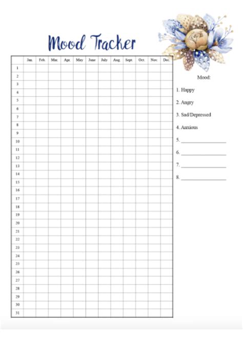 Mood Log Printable