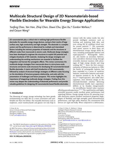 PDF Multiscale Structural Design Of 2D Nanomaterialsbased Flexible