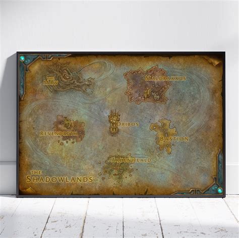 World Of Warcraft Maps Poster Azeroth Wall Art Fine Art Print Game