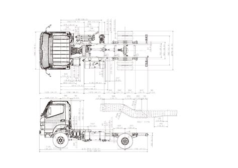 Mitsubishi Canter Blueprint - Download free blueprint for 3D modeling