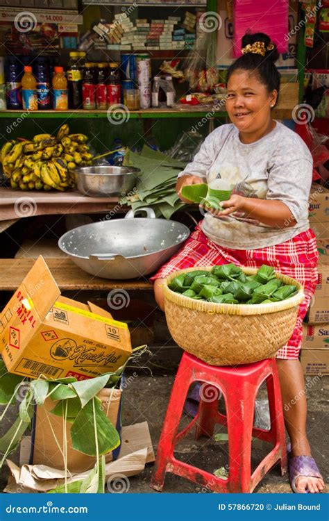 Indonesian Woman Preparing Food In Jakarta Indonesia Editorial Image