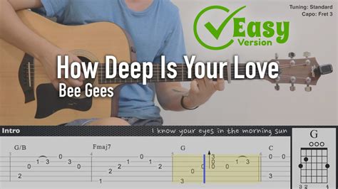 How Deep Is Your Love Easy Version Bee Gees Fingerstyle Guitar