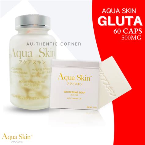 Aqua Skin Glutathione Gluta Caps Free Tsubaki Soaps Collagen Nac Gluta