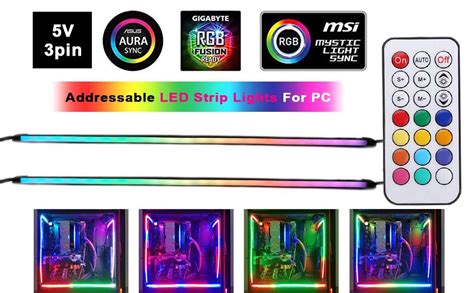 Neon Addressable Rgb Pc Led Strip Kit Diffused Rainbow