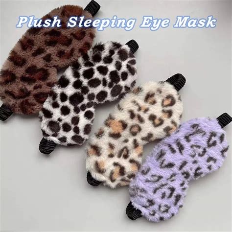 Masque Pour Les Yeux De Sommeil En Peluche Imprim L Opard Color Arc En