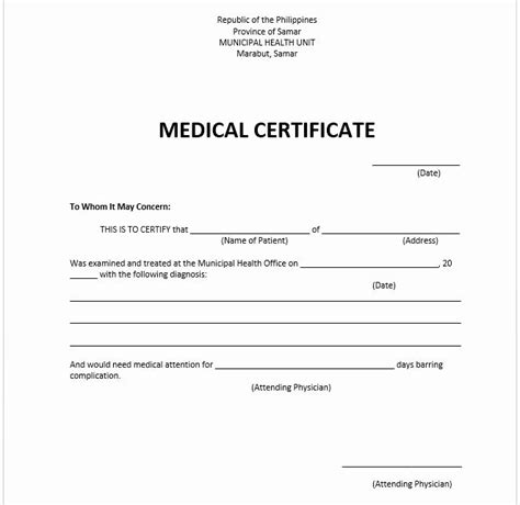 Doctor Certificate For Sick Leave Template Lovely Medical Certificate