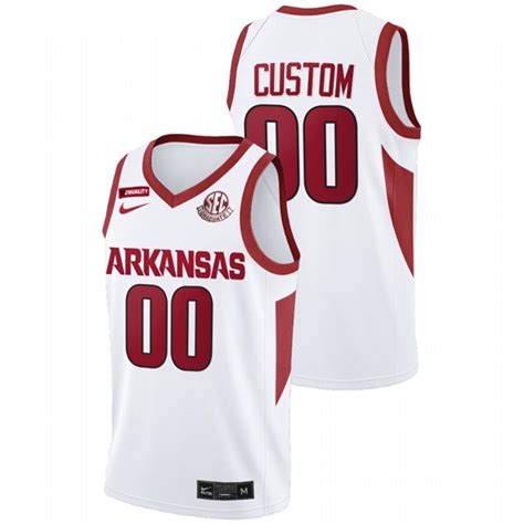 Mens Youth Arkansas Razorbacks Custom Nike White Home College