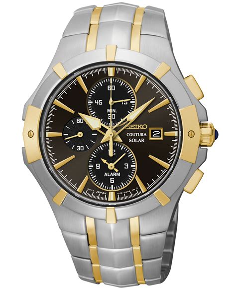 Seiko Men S Chronograph Coutura Solar Two Tone Stainless Steel Bracelet