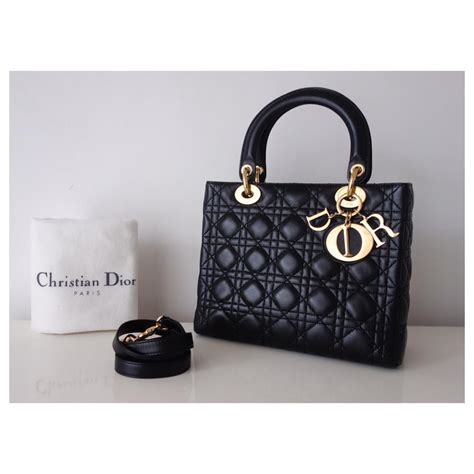 SAC LADY DIOR NOIR Cuir Ref 178448 Joli Closet