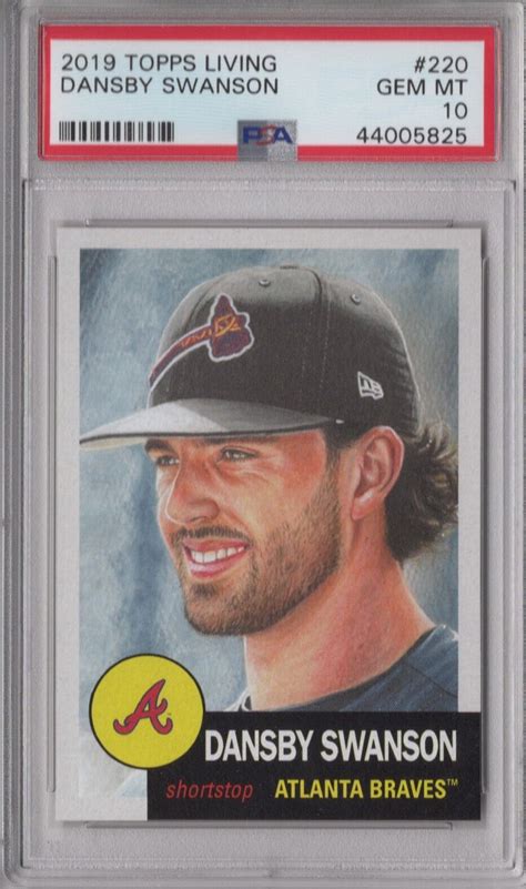 Dansby Swanson Topps Living Psa Gem Mint Graded Card Atlanta