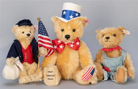 Lot Detail Steiff Trio Of Patriotic Americana Teddy Bears Including