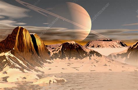 Artist's Interpretation of Titan's Surface - Stock Image - R400/0158 - Science Photo Library