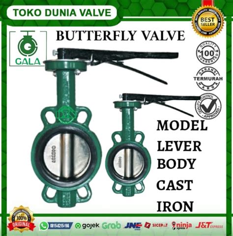 Jual BUTTERFLY VALVE GALA WAFER TYPE LEVER CAST IRON 4 DN 100