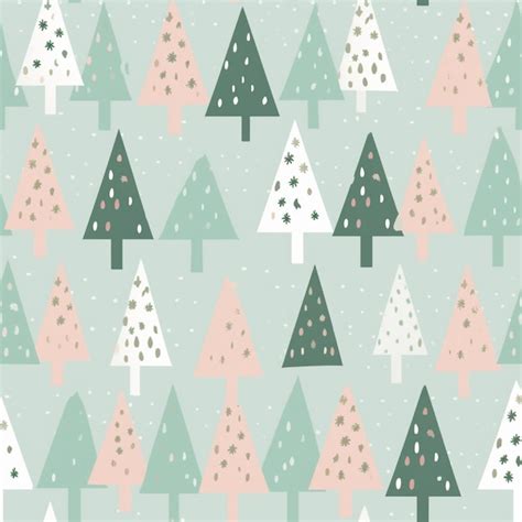 Premium AI Image Seamless Pattern With A Christmas Tree