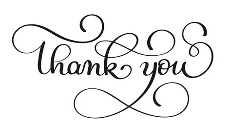 Thank You Handwritten Calligraphy Vector Text Dark Brush Pen Lettering Illustration Isolated On