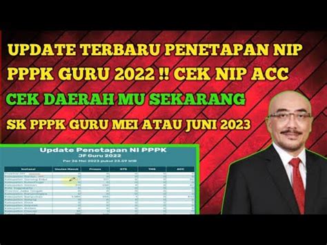 NIP ACC CEK DAERAH SEKARANG UPDATE PENETAPAN NIP PPPK GURU TERBARU