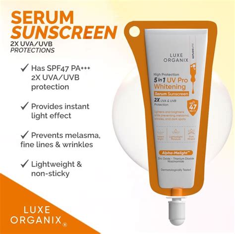 Luxe Organix High Protection 5in1 UV Pro Whitening Serum Sunscreen SPF