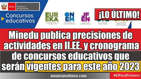 Minedu Publica Precisiones Para Actividades Y Cronograma De Concursos